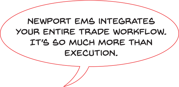 A busy scene on the Instinet trading floor. A sales trader on the phone says: Newport EMS integrates your entire trade workflow. It's so much more than executions. Another says: We call our new intelligent trading architecture Tactic Engine. Let me show you how it works.