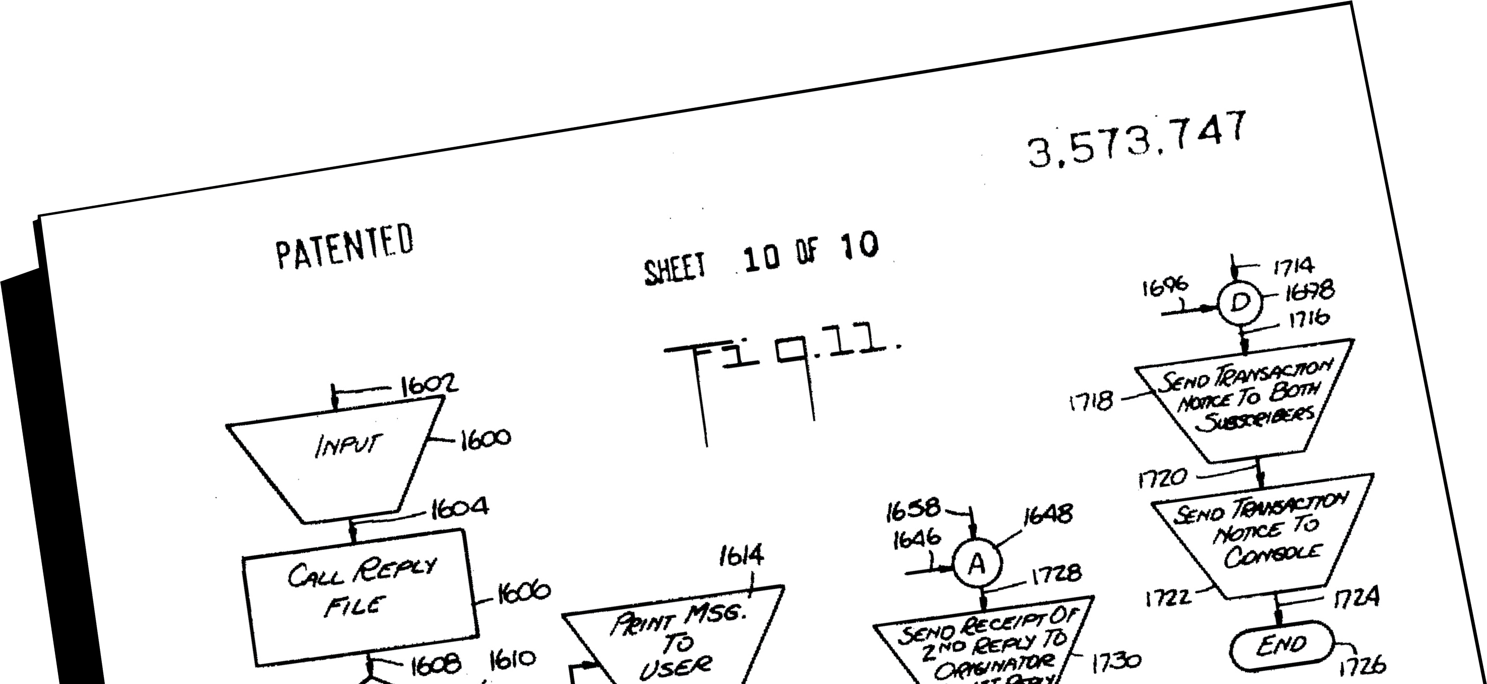 The patent drawing for the Instinet Communications system.